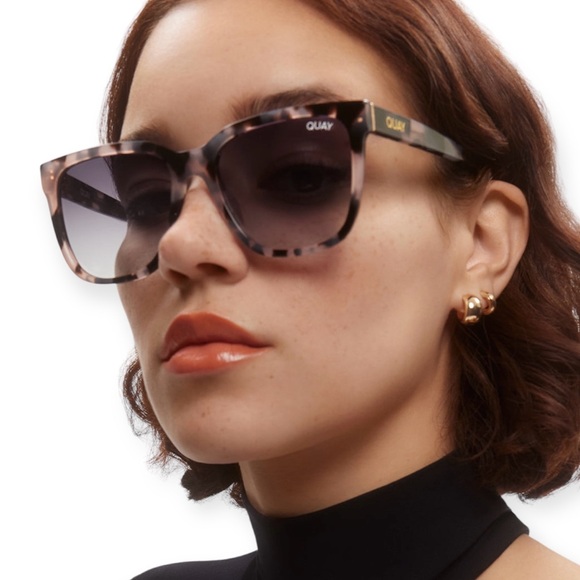 QUAY Wired Sunglasses Polarized Milky Tortoise Frame Grey Gradient Lens NWT - Picture 1 of 8